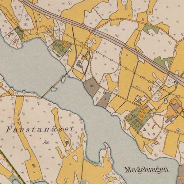Karta på Farstanäset, 1920 talet