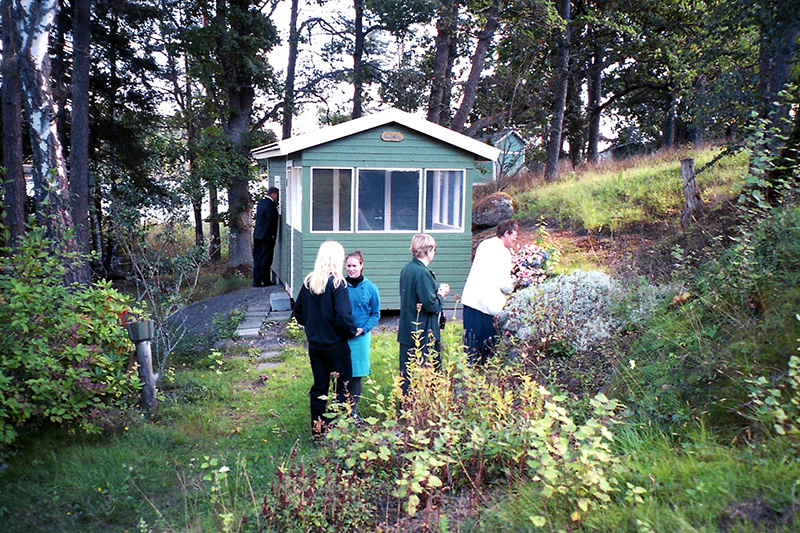 Axelsberg, stuga nr 26, återuppbyggd, Farstanäset, 2000