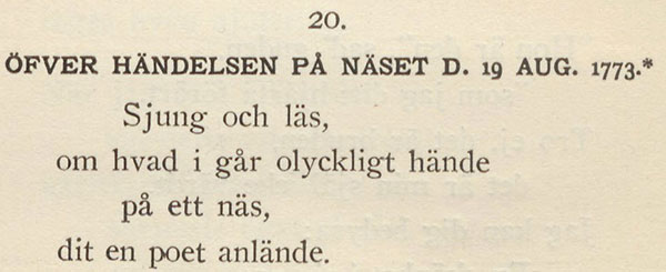 Öfver händelsen på Näset