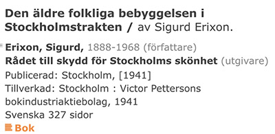 boken 'Den äldre folkliga bebyggelsen (1941)